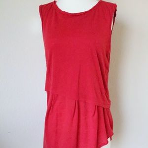 rag & bone red sleeveless tiered tunic size Small